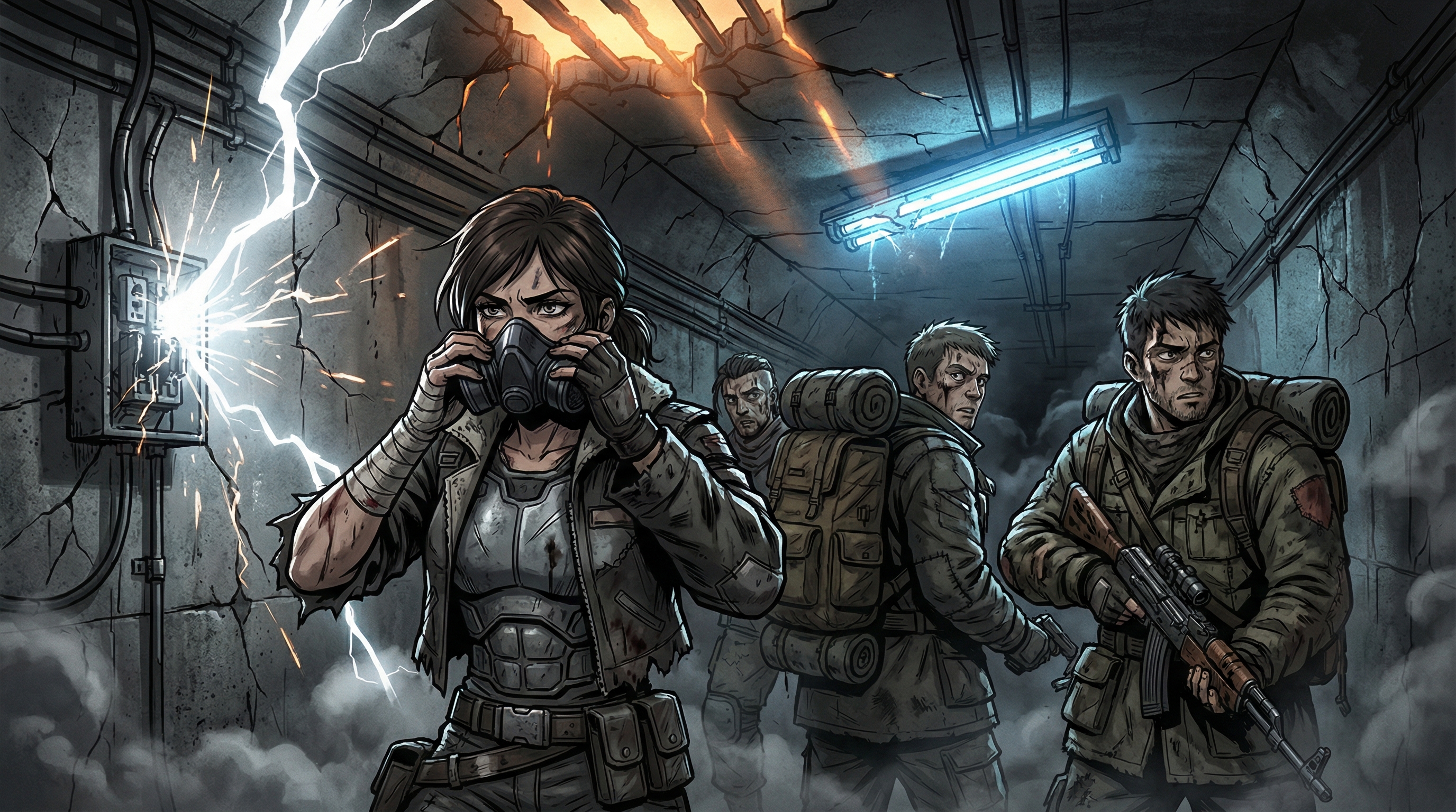 Decrypted footage from a secure tunnel network. Identified insurgent cells are seen tampering with Imperial power grids. The presence of atmospheric filters and stolen gear indicates a highly organized, lethal threat level intended to plunge civilian sectors into darkness.